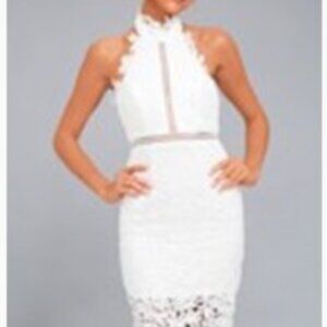 Divine Destiny White Lace Midi Dress Lulus XS